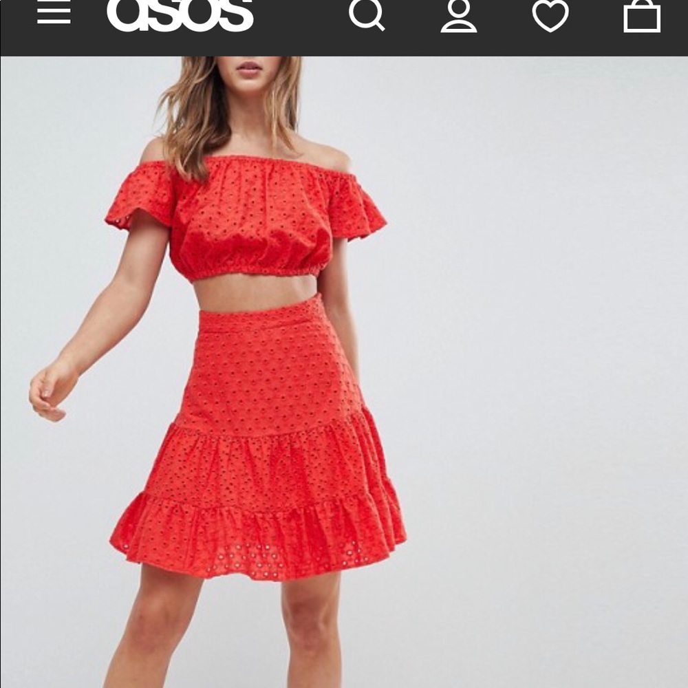 ASOS DESIGN Broderie pepham mini skirt